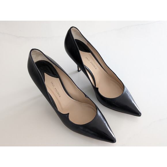 EUC Paul Andrew Zenadia Pump Black Leather IT Sz 40 US 9.5 $675 - Picture 2 of 7
